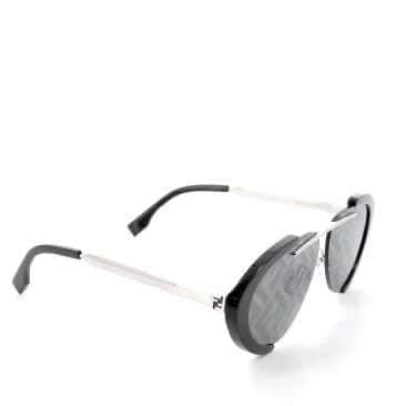 Fendi Acetate Monogram Black Sunglasses Black Never worn - Back View