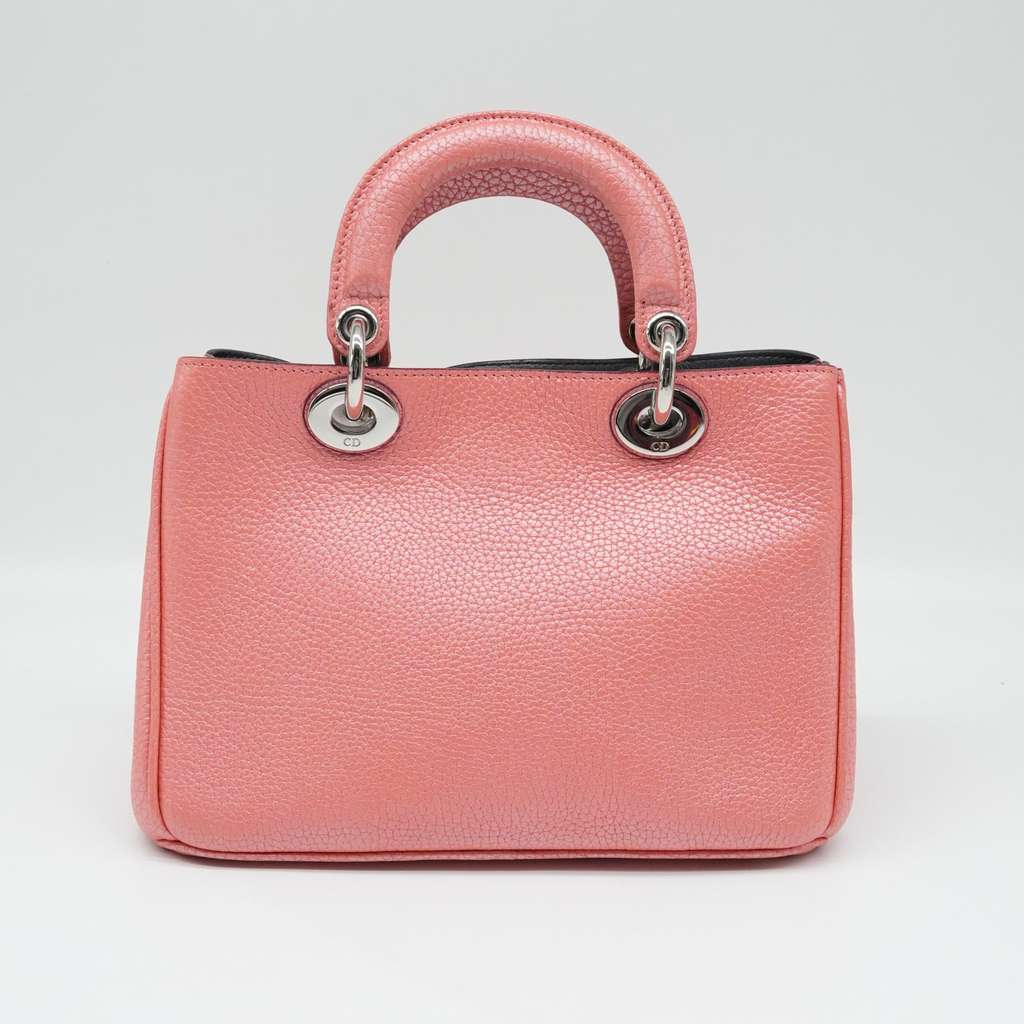 Christian Dior Pink Leather Small Diorissimo Shopper Tote Pink Leather Good - Inside View