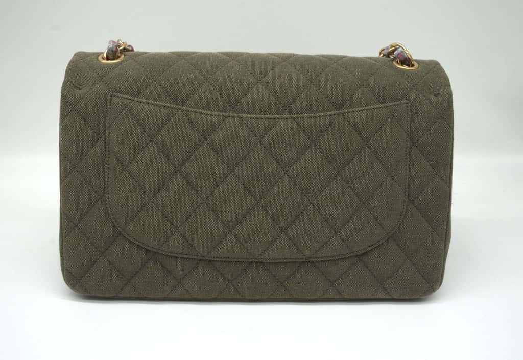 Chanel Cuba Cruise 2016 Shoulder Bag Size 30 Green Canvas Good - Inside View