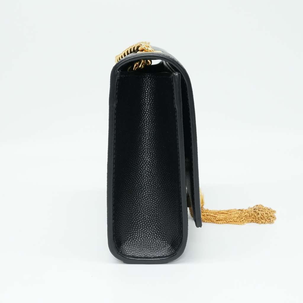 Yves Saint Laurent Black Leather Kate Small Tassel Wallet Chain Bag Black Good condition - Model View
