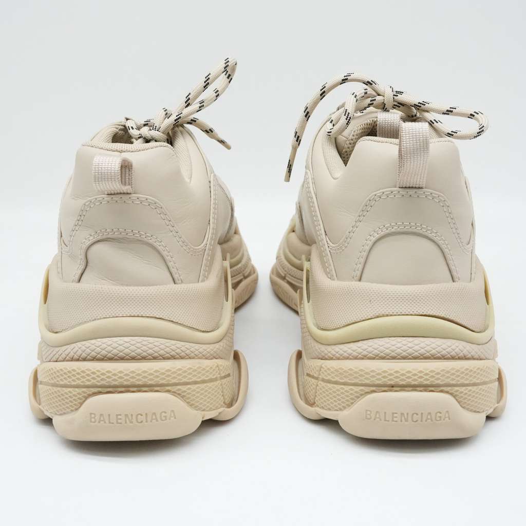 Balenciaga Cream Faux Leather Triple S Sneakers Size 42 Beige Good - Box View
