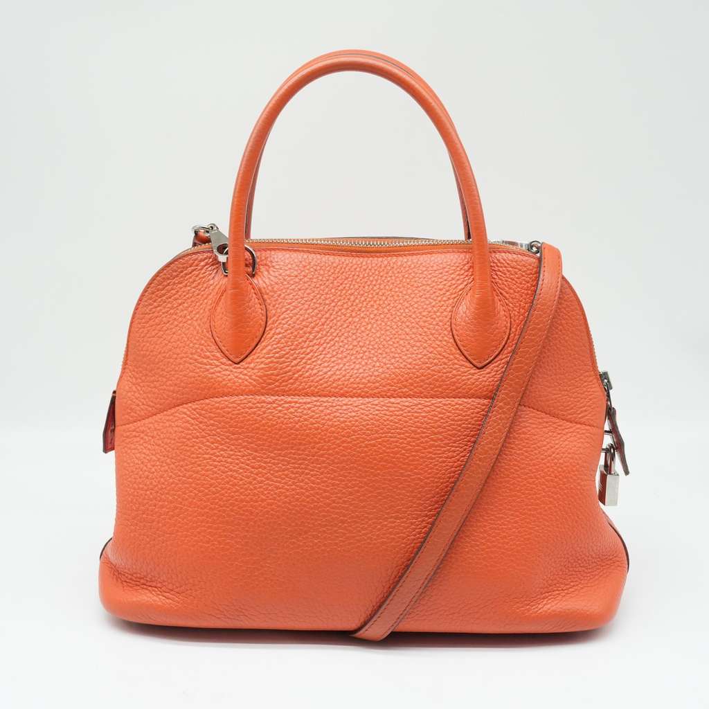 Hermès Bolide 31 Handbag In Potiron Orange Clemence Leather Orange Good - Inside View