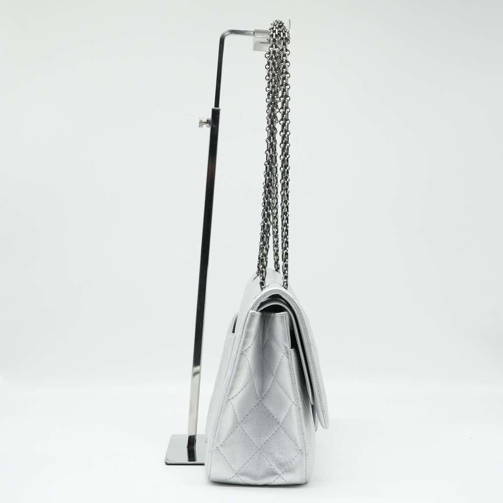 Chanel 30 2.55 Palladium HW Silver Bag 19288481 Silver Leather Good - Inside View