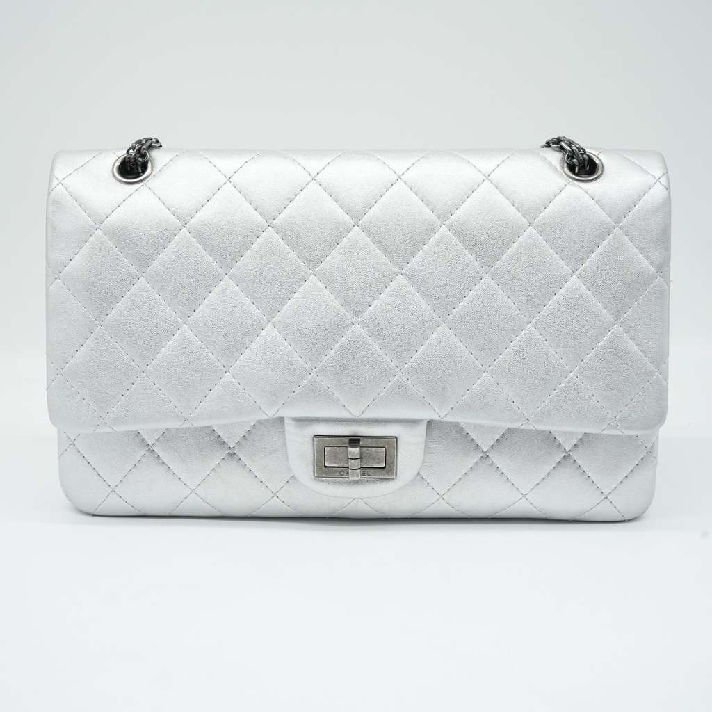 Chanel 30 2.55 Palladium HW Silver Bag 19288481 Silver Leather Good - Box View