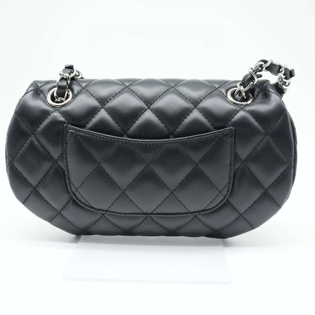 Chanel CC Uniform Flap Belt Bag Calfskin Quilted Black Black Leather Good - Inside View