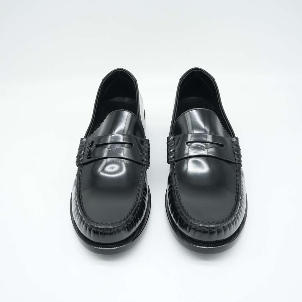 Saint Laurent Penny Loafers Black Leather Size 39.5 Black Leather Good - Inside View