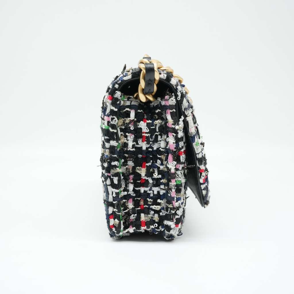 Chanel 19 Tweed Wallet on Chain MultiColor Tweed Good - Model View