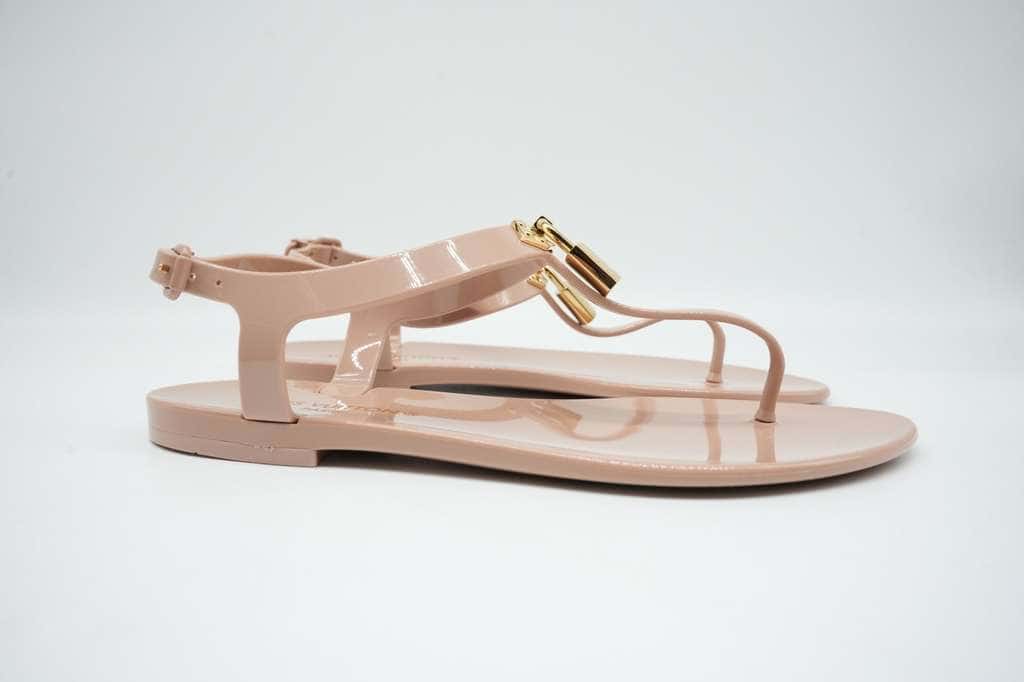 Louis Vuitton Bikini Thong Flats Beige Rubber Size 37 Beige Rubber Good - Model View