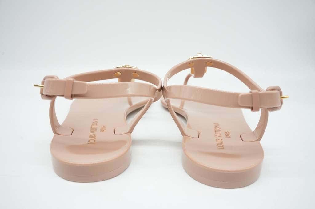 Louis Vuitton Bikini Thong Flats Beige Rubber Size 37 Beige Rubber Good - Box View