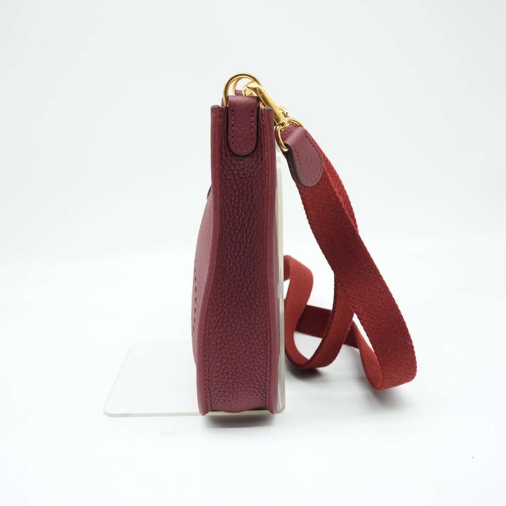 Hermès Mini Evelyne TPM Amazone Rose Taurillon Clemence Leather Red Good - Model View