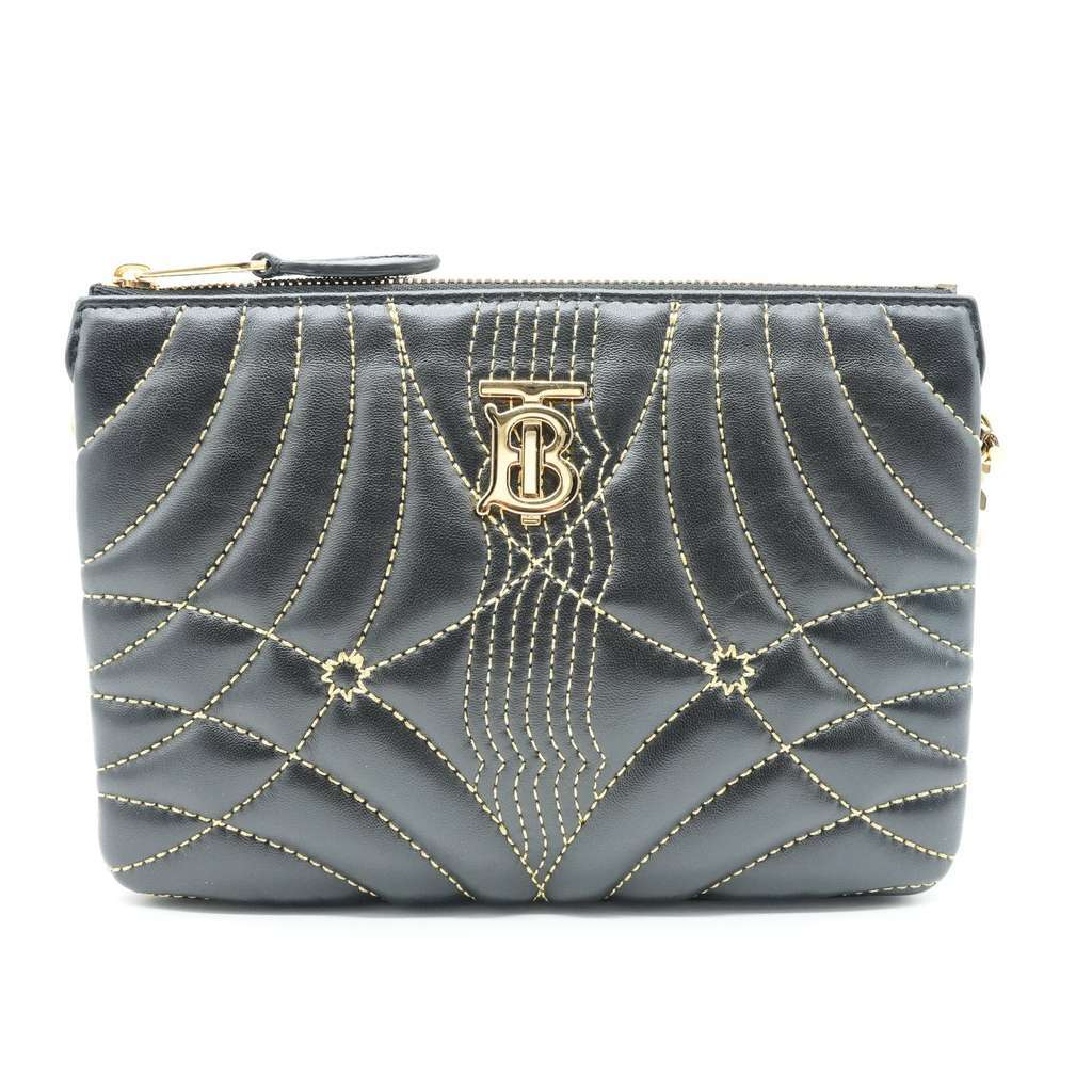 Burberry Leather Clutch Bag Black Black Leather Good - Inside View