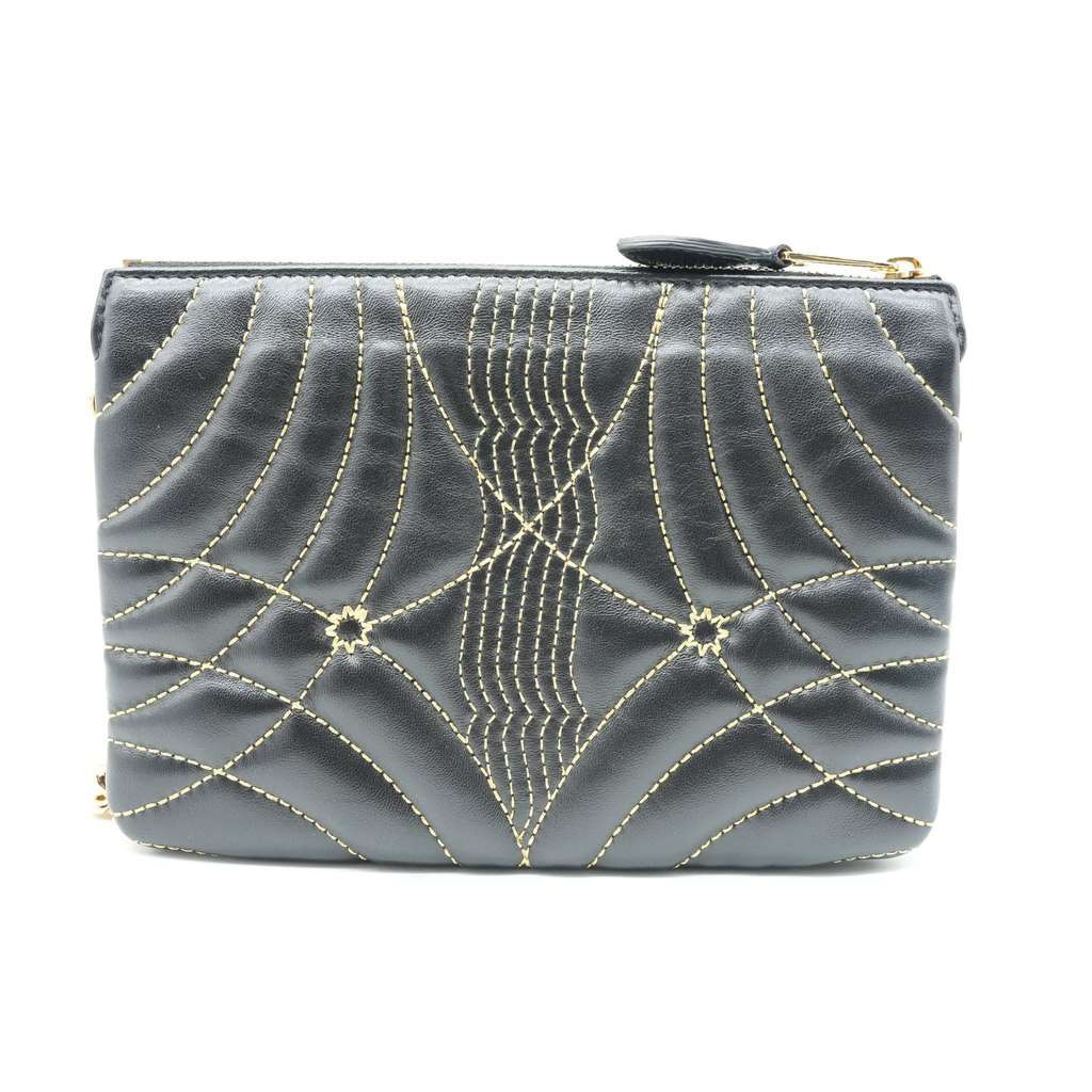 Burberry Leather Clutch Bag Black Black Leather Good - Box View