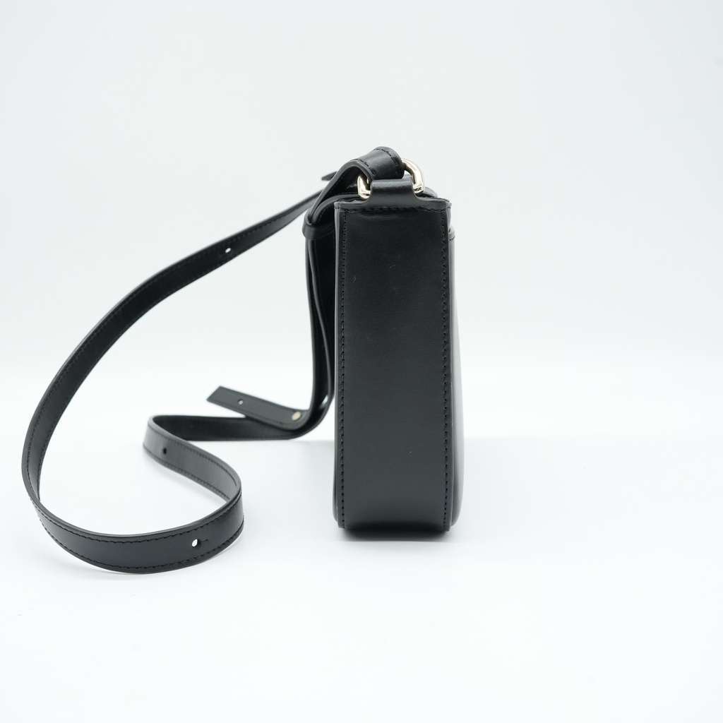 Cartier C de Cartier Mini Shoulder Bag In Black Calfskin Black Leather Good - Inside View