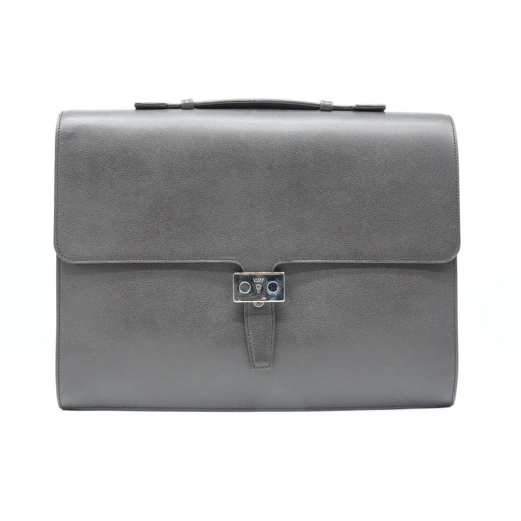 Loewe Leather Briefcase Grey Lace Good - Front View