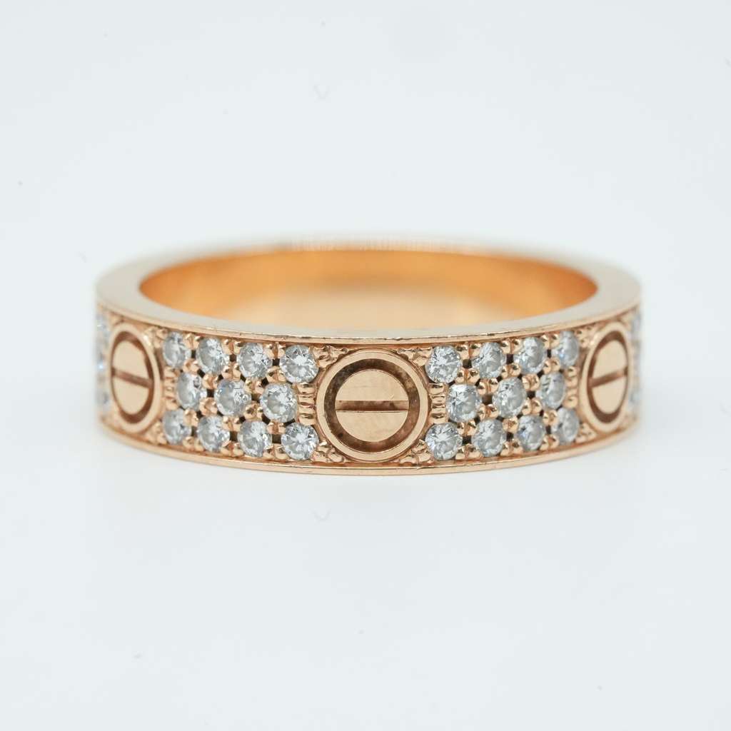 Cartier Love Ring 18K Yellow Gold with Diamond YEP977 Size:68 12.73 g Gold Good - Back View
