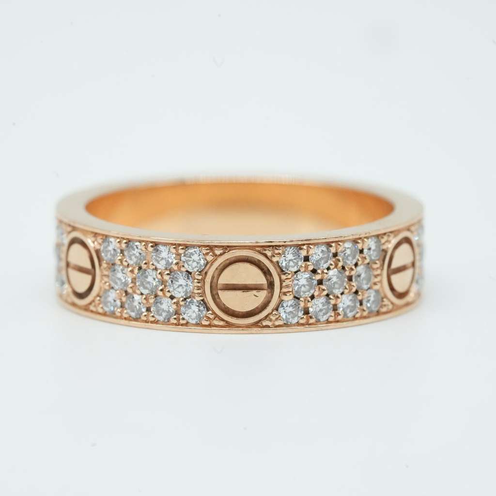 Cartier Love Ring 18K Yellow Gold with Diamond YEP977 Size:68 12.73 g Gold Good - Inside View