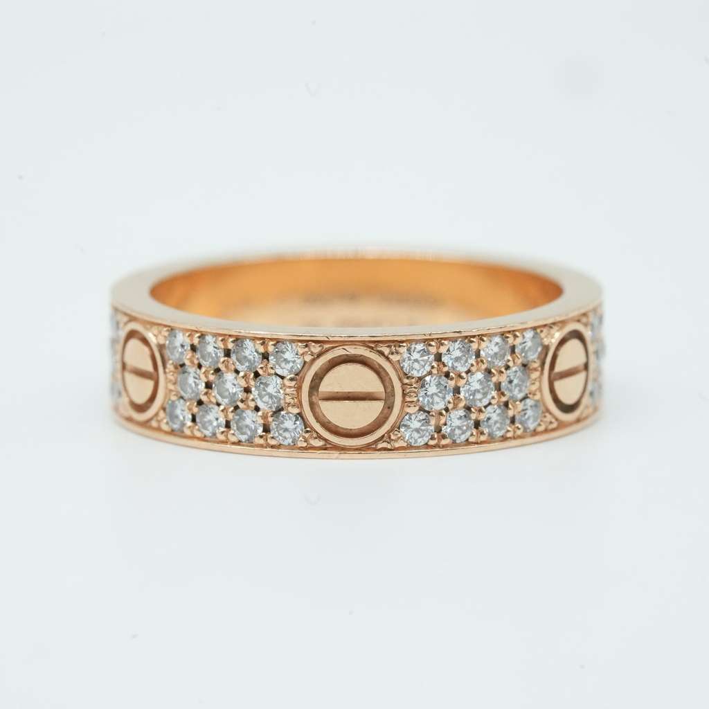 Cartier Love Ring 18K Yellow Gold with Diamond YEP977 Size:68 12.73 g Gold Good - Model View