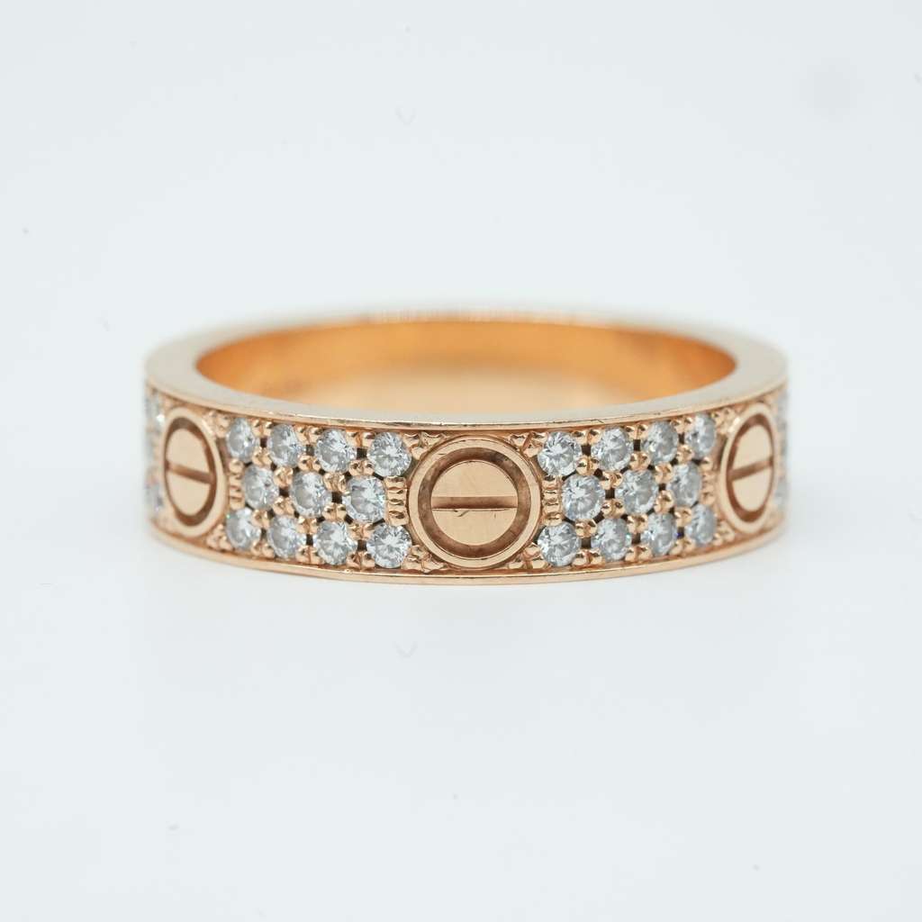 Cartier Love Ring 18K Yellow Gold with Diamond YEP977 Size:68 12.73 g Gold Good - Box View