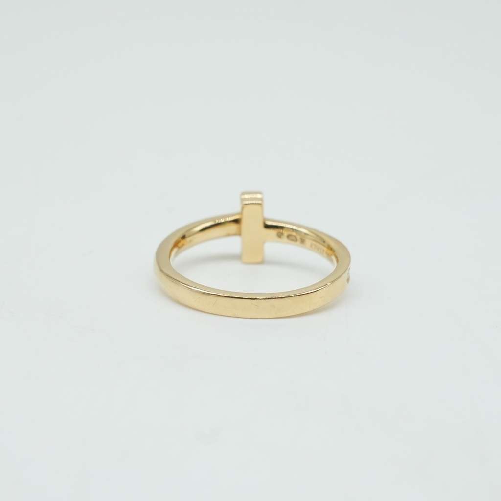 Tiffany & Co T1 NRW Ring 18K YG 4g With Diamond Size 5.25(US) Gold Good - Model View