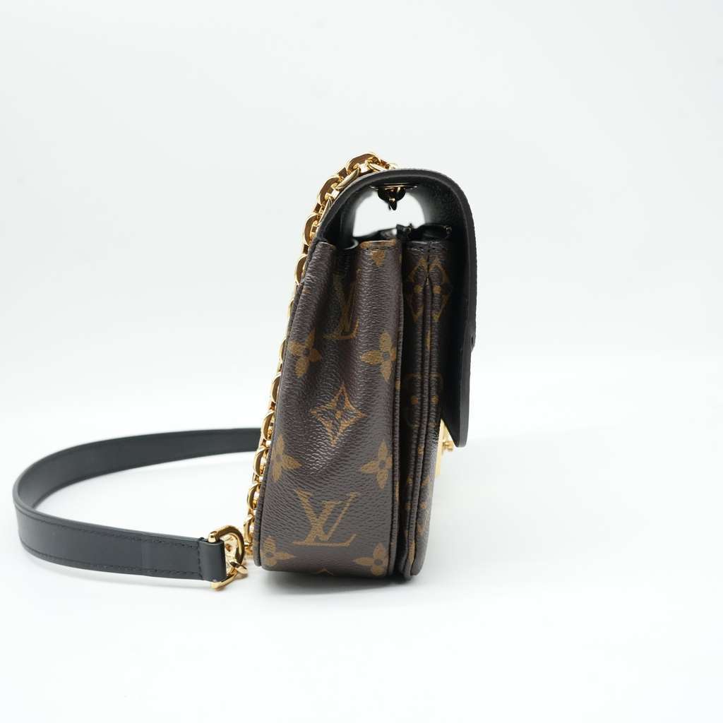 Louis Vuitton Marceau Monogram HandBag Black M46126 Brown Canvas Good - Inside View