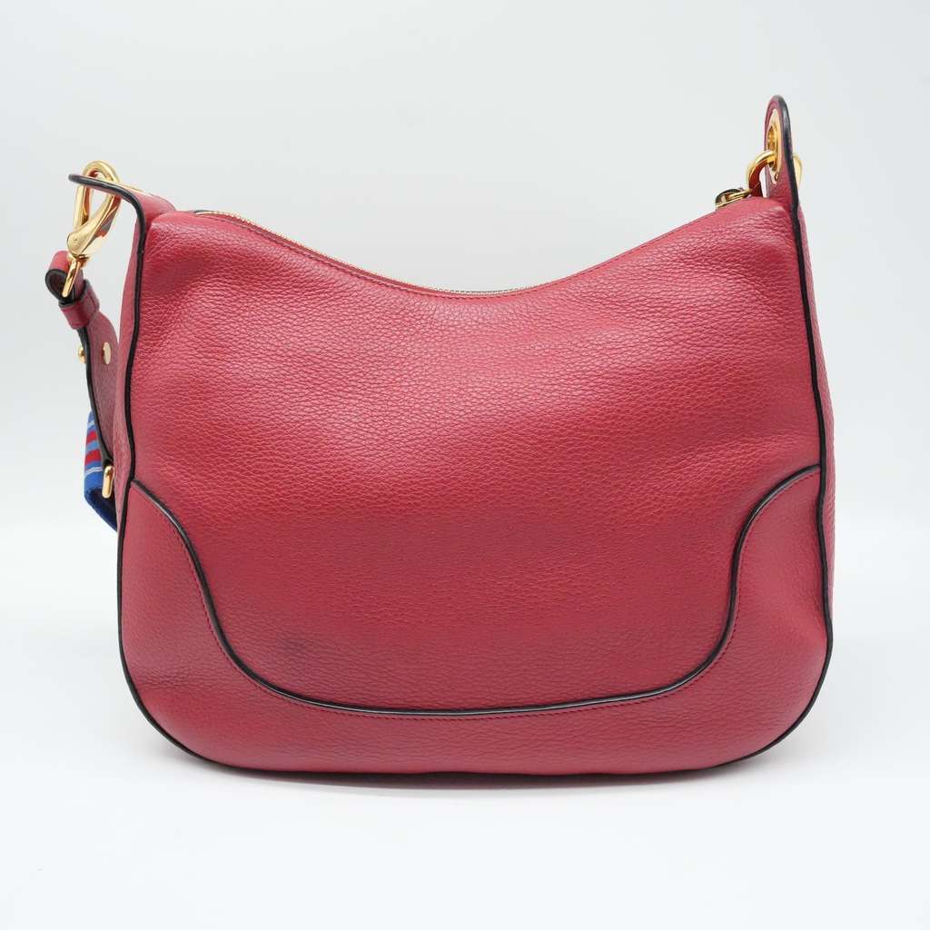 Prada Red Vitello Daino Leather Crossbody Bag Red Leather Good - Inside View