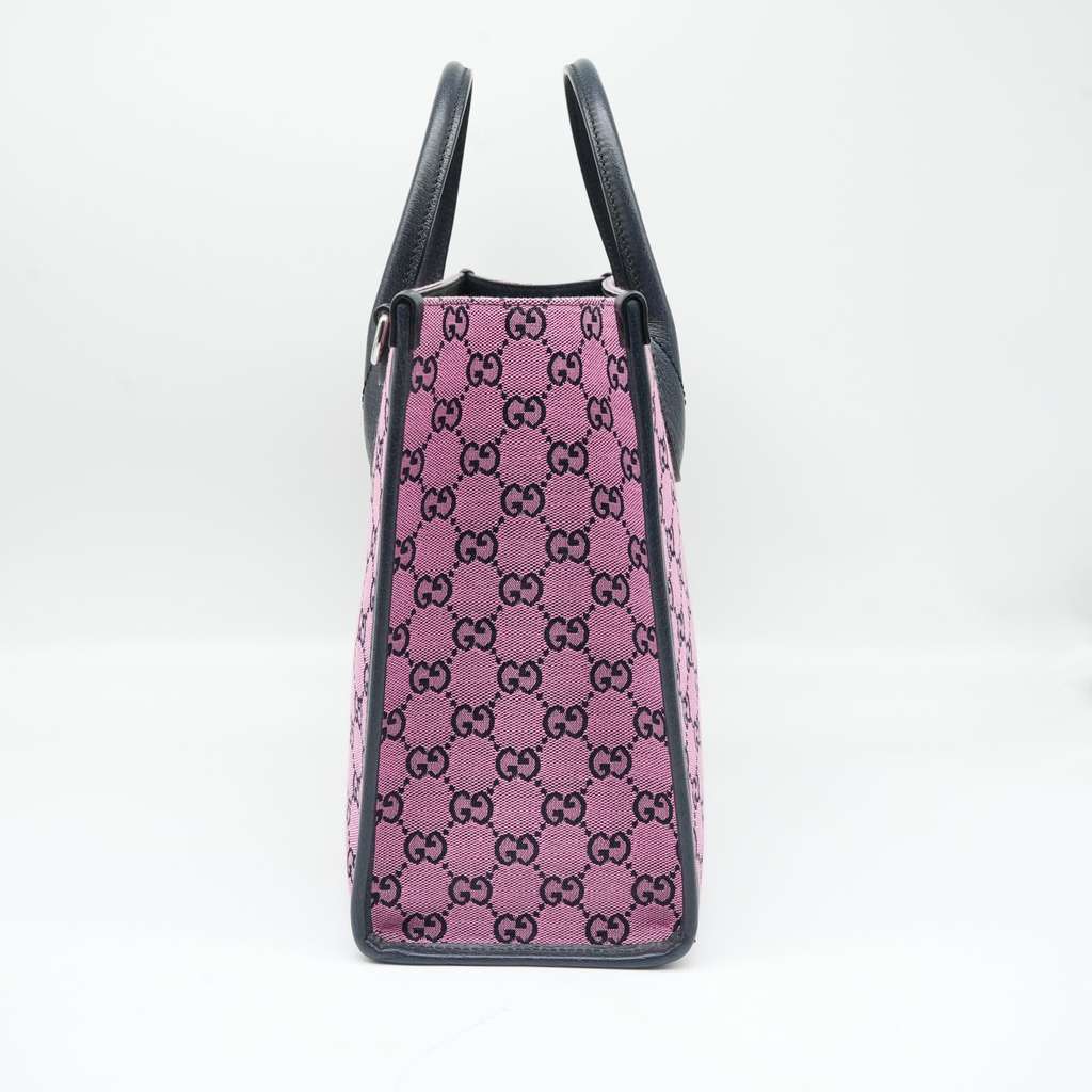 Gucci GG Supreme Canvas Multicolor Small Handbag Pink Pink Canvas Good - Back View