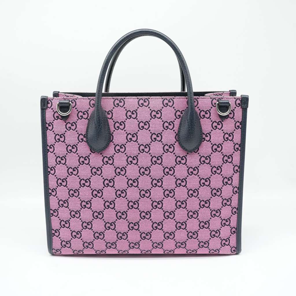 Gucci GG Supreme Canvas Multicolor Small Handbag Pink Pink Canvas Good - Inside View