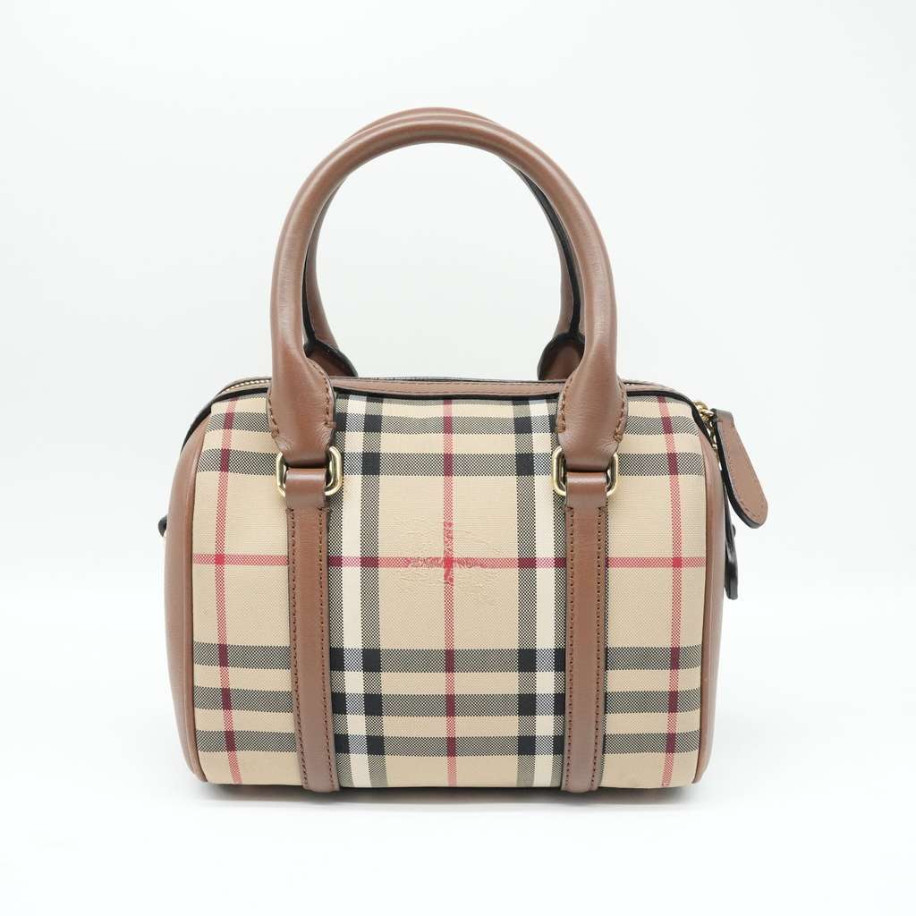 Burberry Horseferry Alchester Mini Bowling Beige Canvas Fair - Inside View