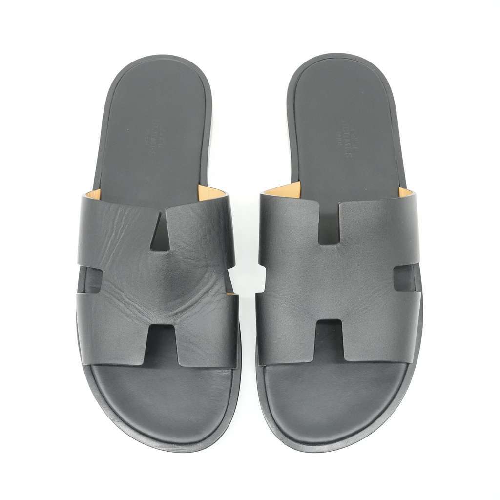 Hermès Oran Sandals Size 43 Black Black Leather Fair condition - Back View