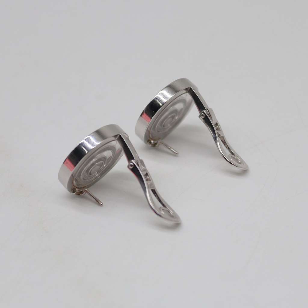 Chopard Happy Spirit with Dancing Diamond WG Earrings 36.3g Gold White Gold Good - Model View