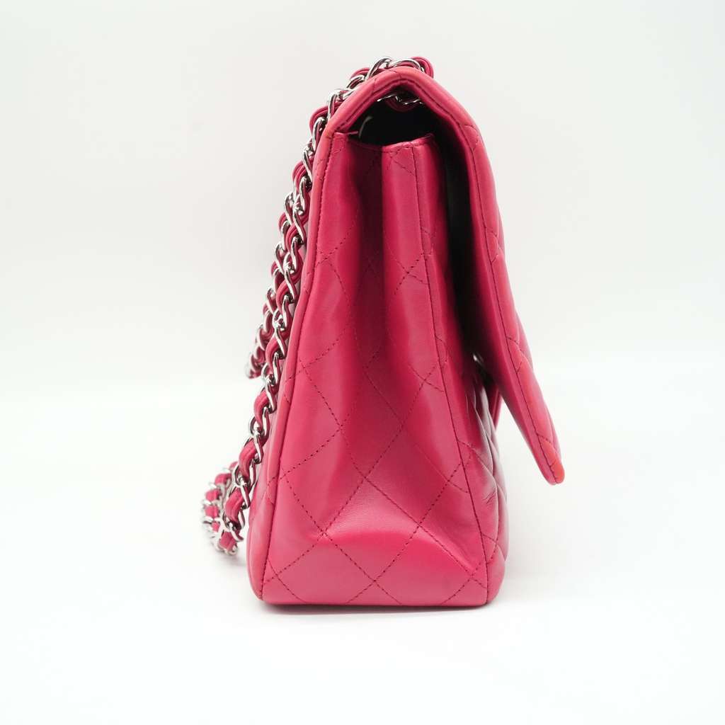 Chanel Maxi Classic Single Flap Pink Lambskin 13089787 Pink Fair - Inside View