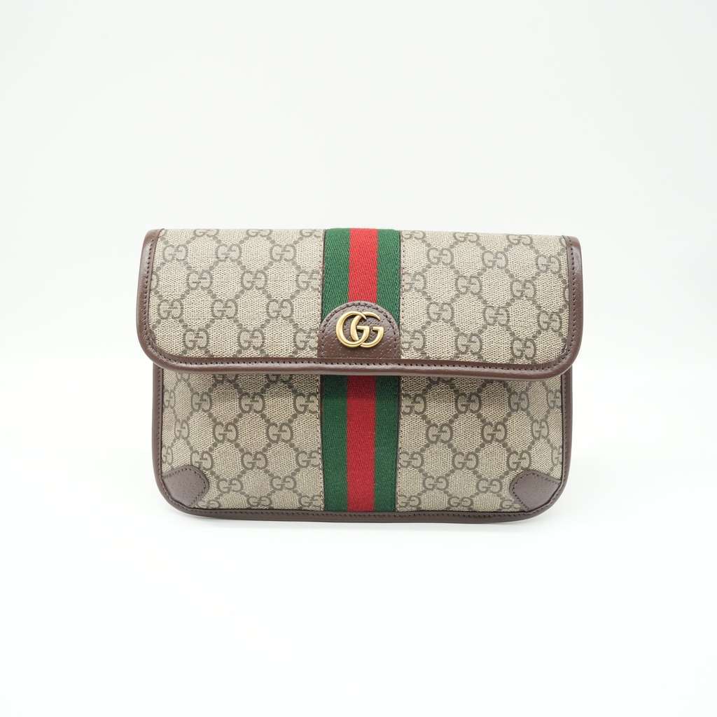 Gucci Small Ophidia Belt Bag GG Supreme Canvas Beige Canvas Good - Back View
