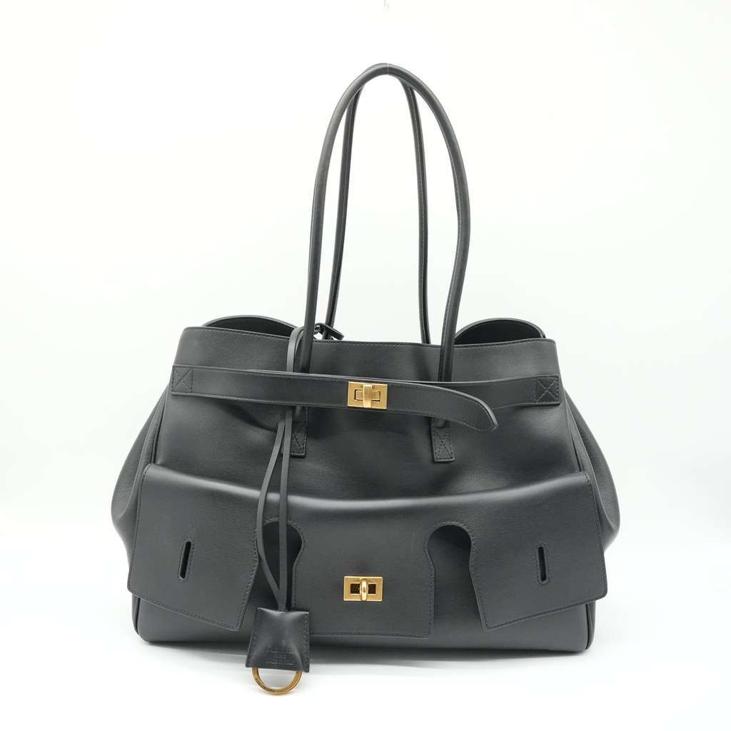 Balenciaga Bel Air Black Leather Bag DB Black Leather Fair - Back View