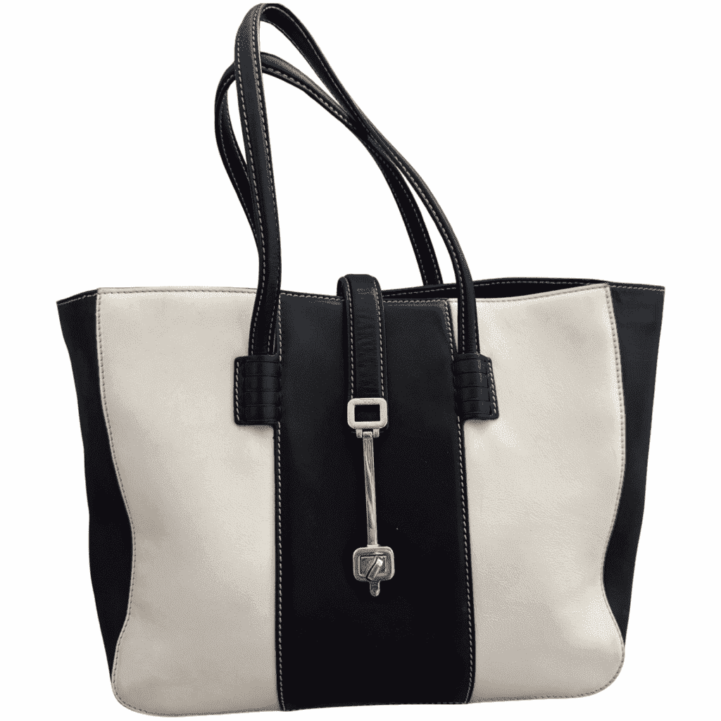 Tod's Leather Tote Bag Black Leather Metal Very good - Front View