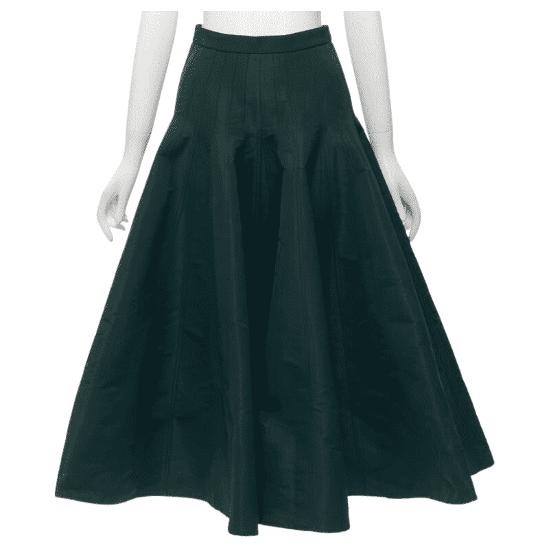 Alexander McQueen Panelled Flared Skirt Green Polyester Never worn - Front View