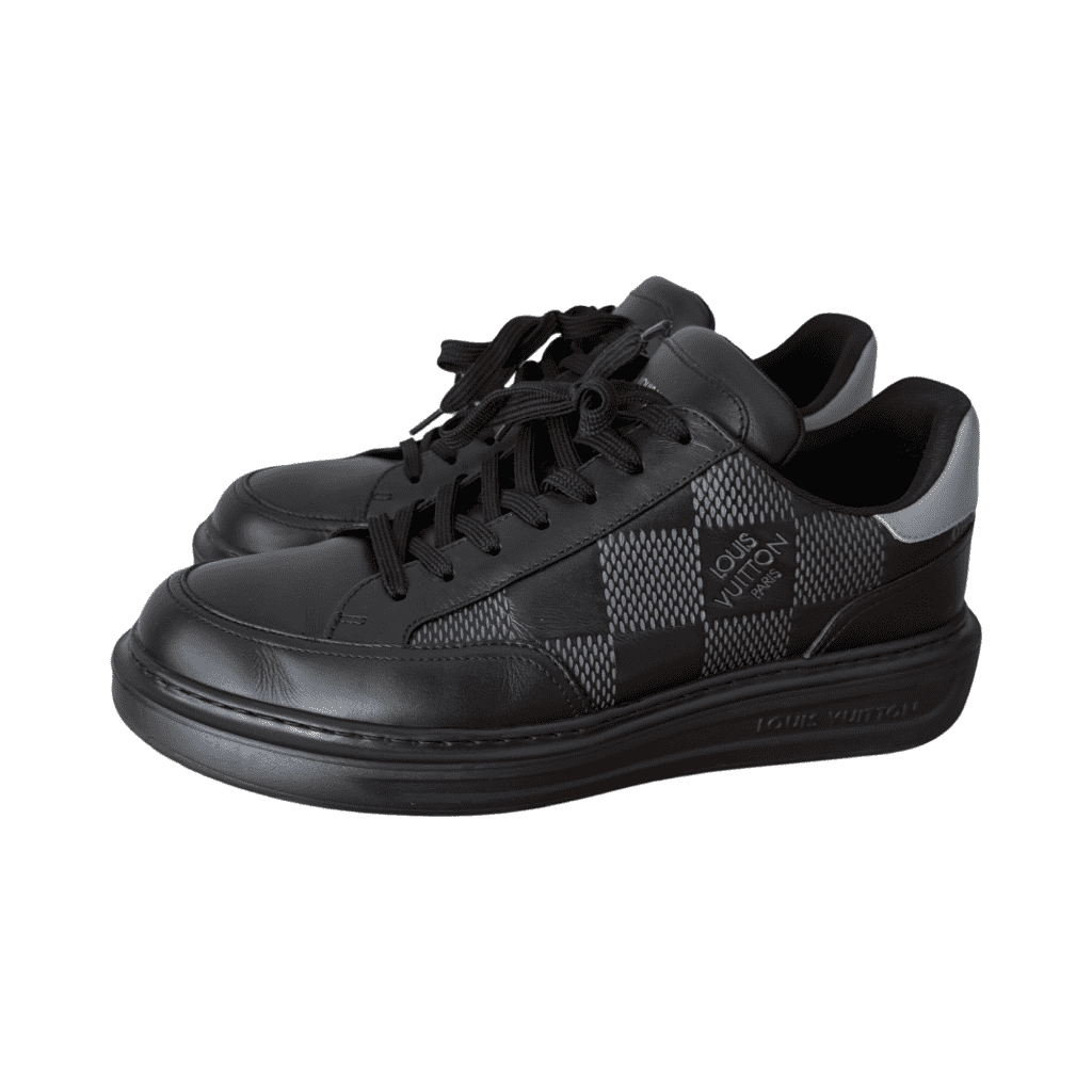 Louis Vuitton LV Trainers Black Leather Very good condition - Front View