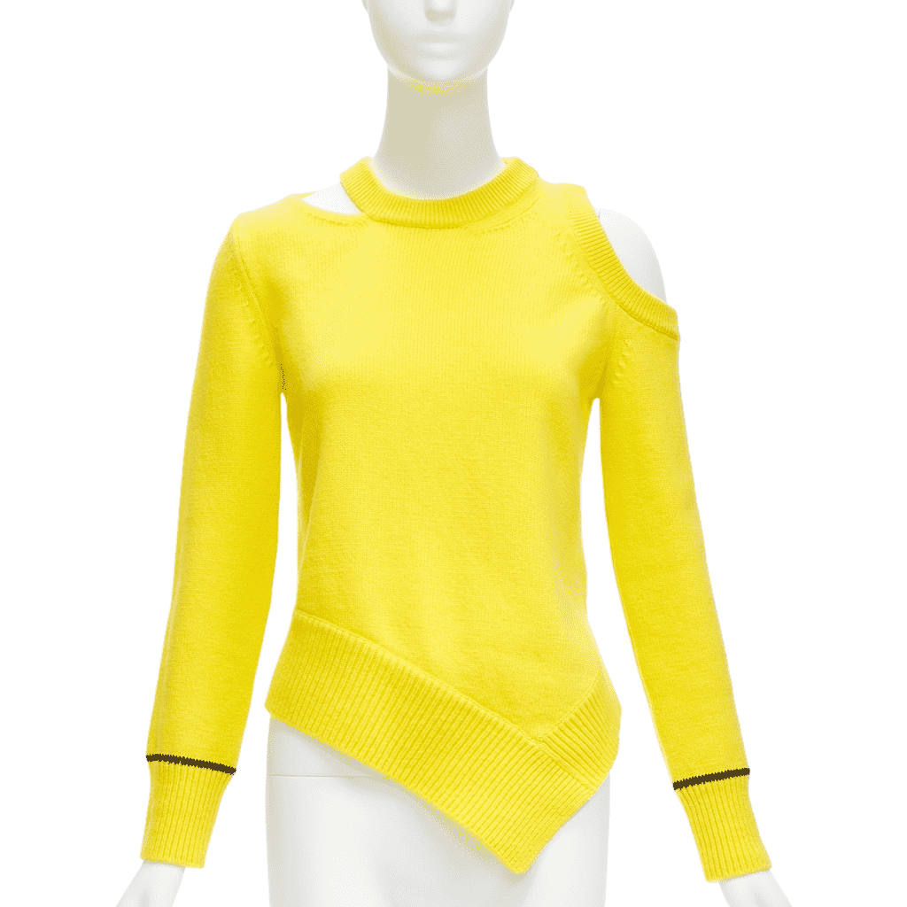 Alexander McQueen Asymmetric Cold Sweater Yellow Wool Never worn - Front View