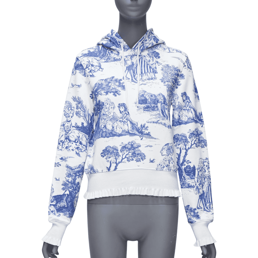 Moschino Toile Frill Hoodie White Cotton Never worn - Front View