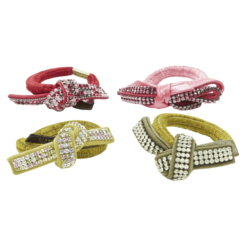 Unsigned Crystal Bow Hair Tie MultiColor Never worn - Front View