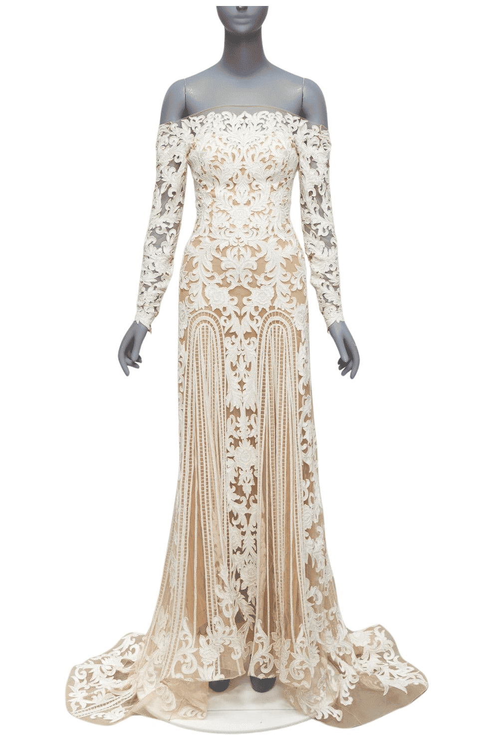 Zuhair murad Pearl Wedding Gown White Silk Very good - Front View