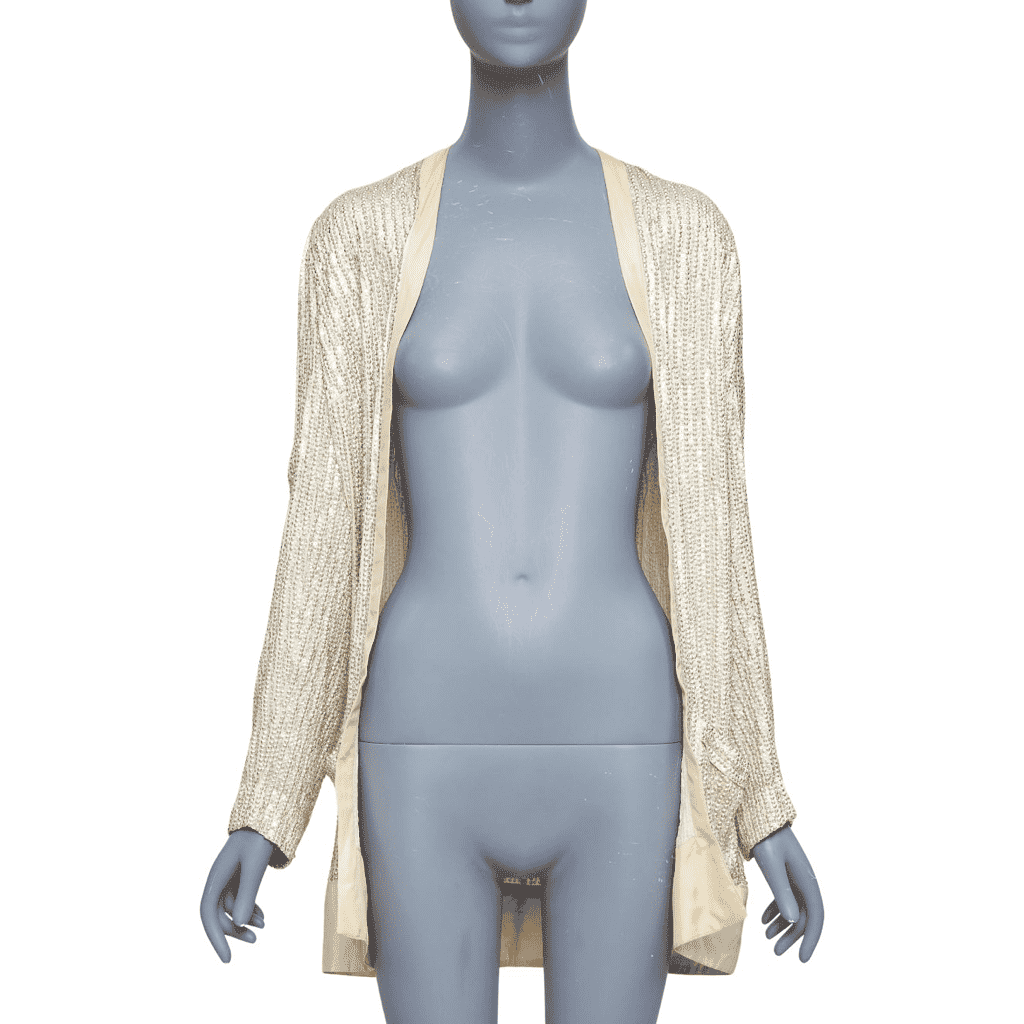 Balenciaga Cream Sequin Jacket Beige Silk Very good - Front View