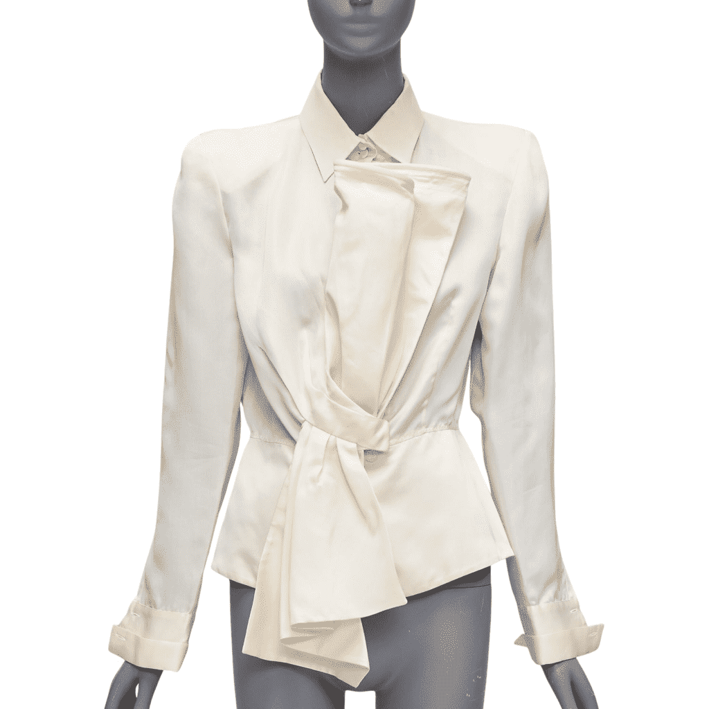Gianfranco Ferré Bow Detail Jacket Beige Silk Very good condition - Front View