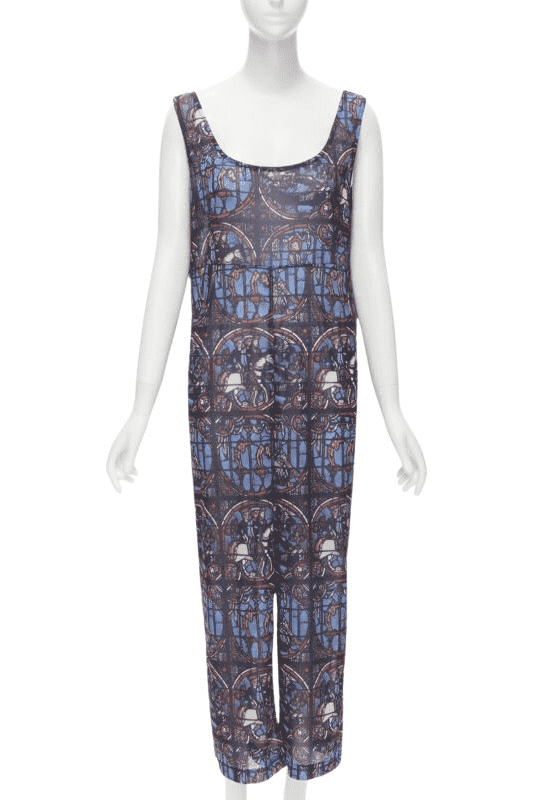 Comme Des Garcons Stained Glass Jumpsuit Blue Polyester Never worn - Front View