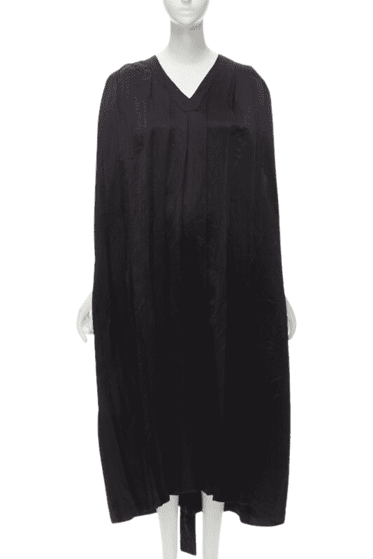 Comme Des Garcons Pleated Belted Dress Black Never worn - Front View