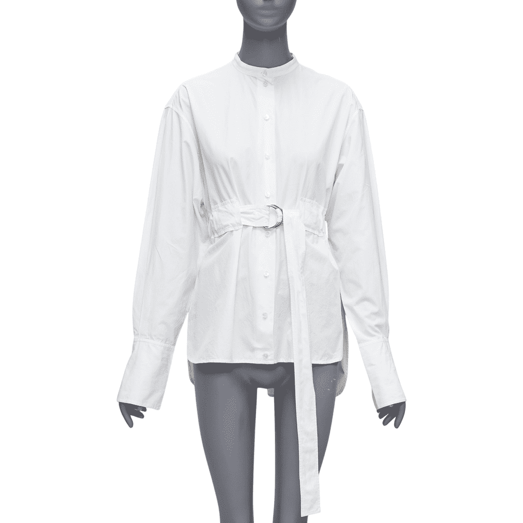 Celine D Ring Belt Shirt White Cotton Very good - Front View