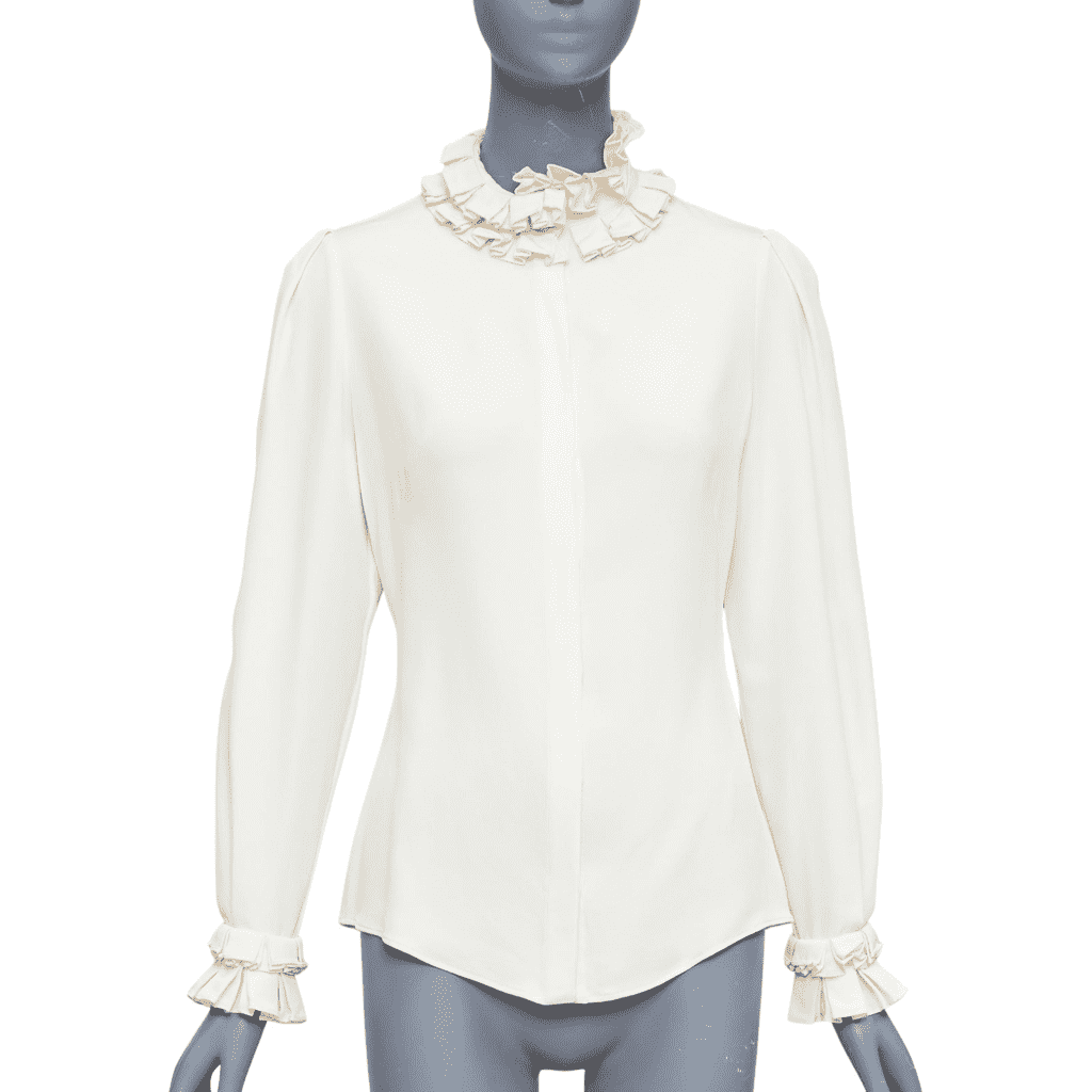 Alexander McQueen Victorian Darted Blouse Beige Silk Very good - Front View