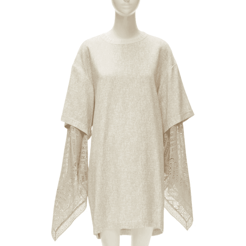 Chloé Crochet Layered Dress Beige Viscose Never worn, with tag - Front View