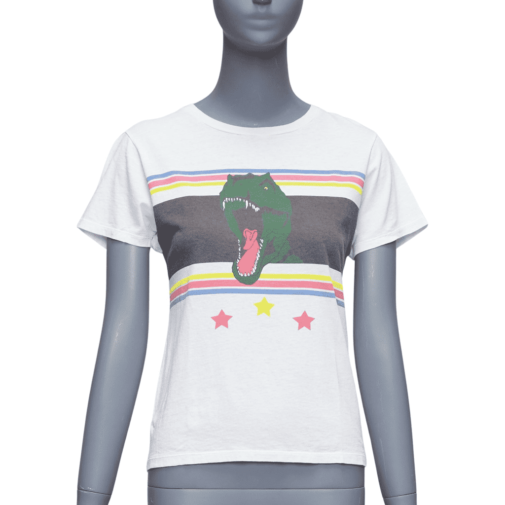 Saint Laurent Dino Print T-Shirt White Cotton Never worn - Front View