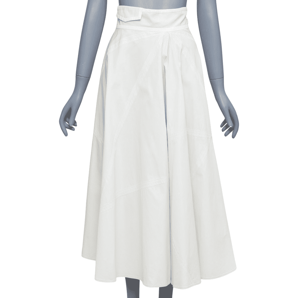 Bottega Veneta Diagonal Zip Skirt Grey Cotton Good - Front View