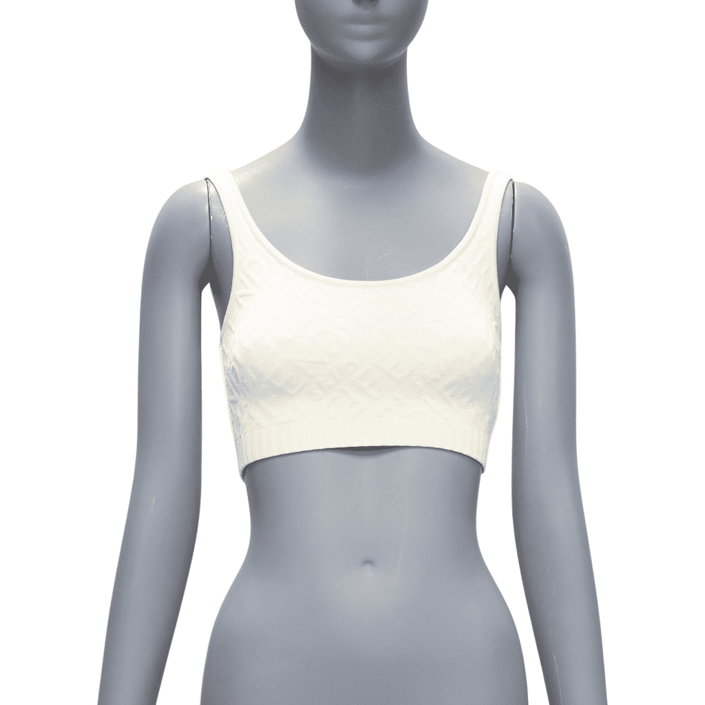 Fendi Logo Bralette Top Beige Viscose Never worn - Front View